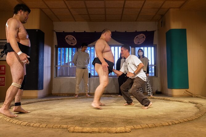 1.5 Hour VIP Sumo Event in Tokyo - Practicing Sumo Exercises Before the Bout