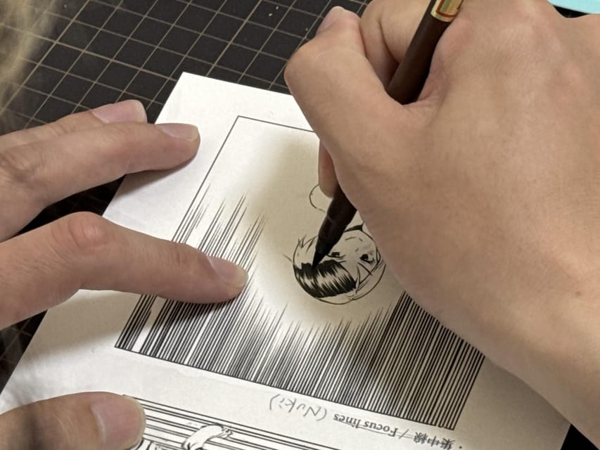 3-Hour Manga Drawing Workshop in Tokyo - Practicing the dip pen before committing to ink