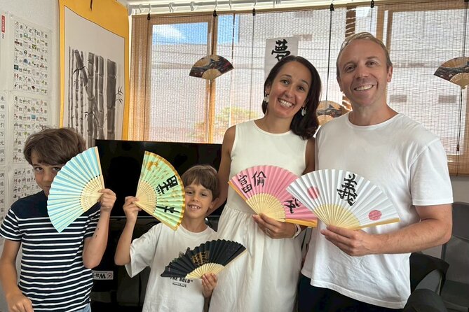 Asakusa:Japanese Calligraphy & Make your original folding fan! - A calligraphy souvenir with your own hand in it