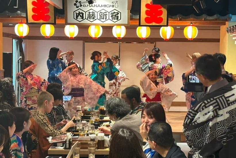 Bon Dance IZAKAYA in Shinjuku, Tokyo - Finding HANAMICHI TOKYO KABUKICHO