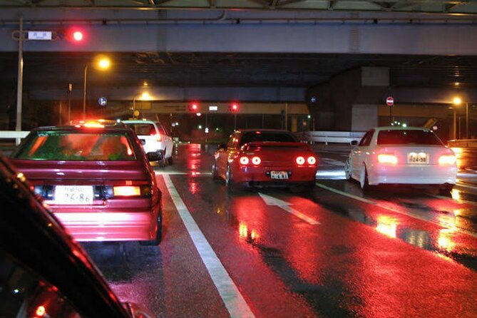 Daikoku Car meet: Tokyo Drift Car Club membership - Passing Rainbow Bridge at night