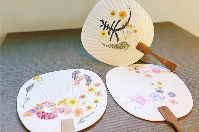 Hands-On Japanese Craft in Tokyo with Mochi Wagashi & Matcha - Making an uchiwa fan with flowers and paper