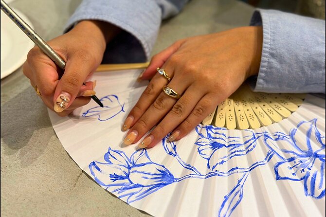 Japanese Fan Painting Workshop ~ in a Tokyo Flower Shop - A Quiet Art Break Near Kojimachi