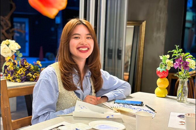 Japanese Fan Painting Workshop ~ in a Tokyo Flower Shop - Why the Flower Shop Setting Works