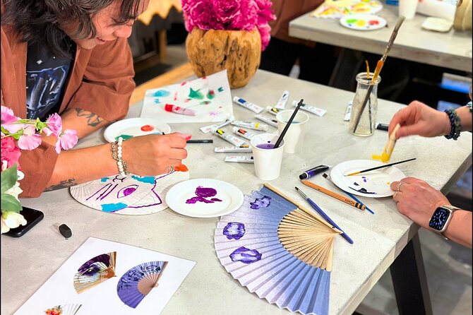 Japanese Fan Painting Workshop ~ in a Tokyo Flower Shop - Is $60 a Fair Price?