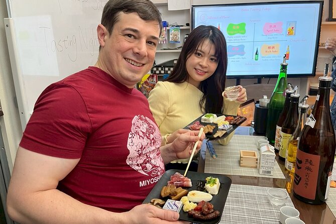 Japanese Sake Tasting and Masu Crafting Experience in Tokyo - Snacks that make the tasting easier to understand