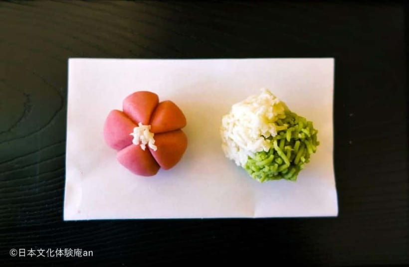 Japanese Traditional Sweets making and Tea Ceremony - The first 55 minutes: two seasonal nerikiri