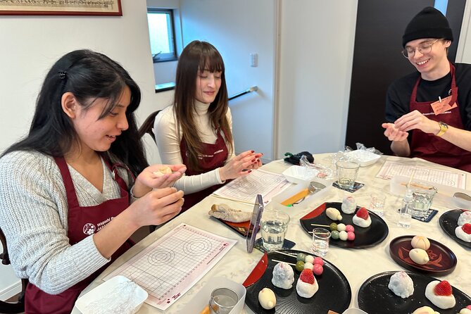 Mochi and Nerikiri Wagashi Combination Cooking Class - Dango on skewers adds a different texture