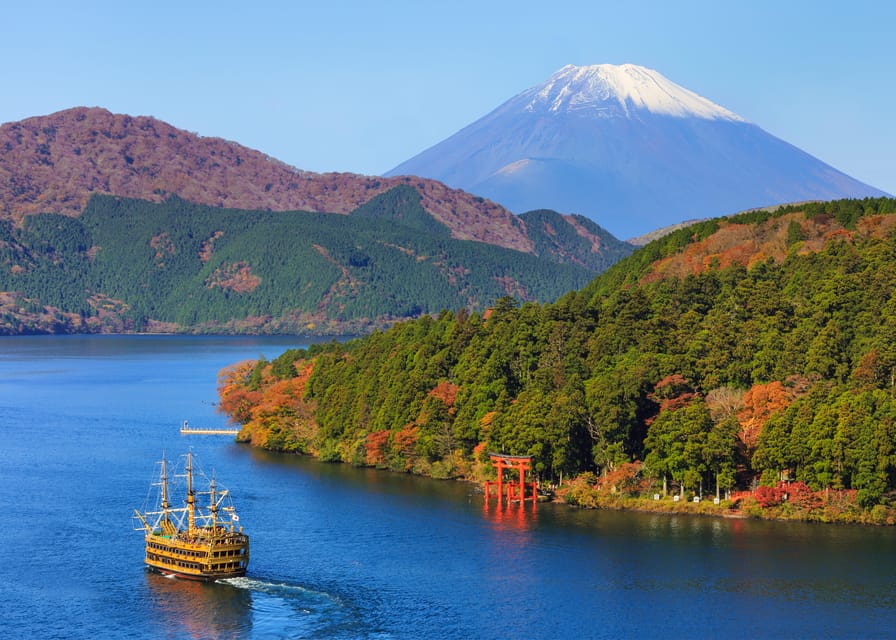 Mount Fuji - Hakone & Onsen Full Day Private Tour - Hakone Shrine and the red torii by Lake Ashi