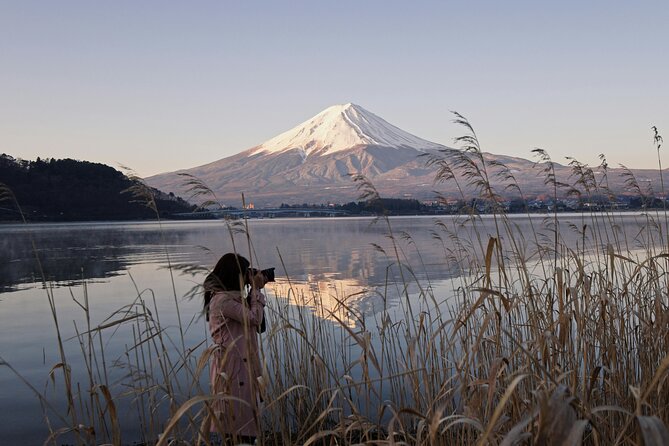Mount Fuji (Mt. fuji) private tour by car with pickup from Tokyo - Oishi Park pairs flowers, water, and Fuji
