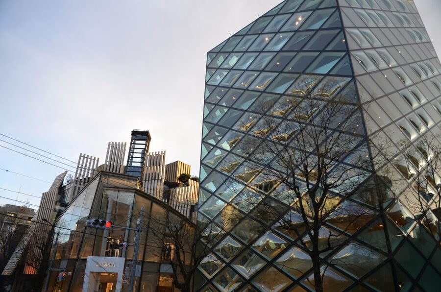 Private Harajuku Omotesando Architecture Tour - Taking the tour after dark