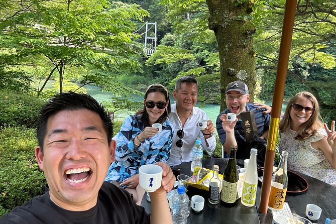 Private Sake Tasting at 300 Years Old Sake Brewery in Tokyo - Sake tasting with snacks on the patio