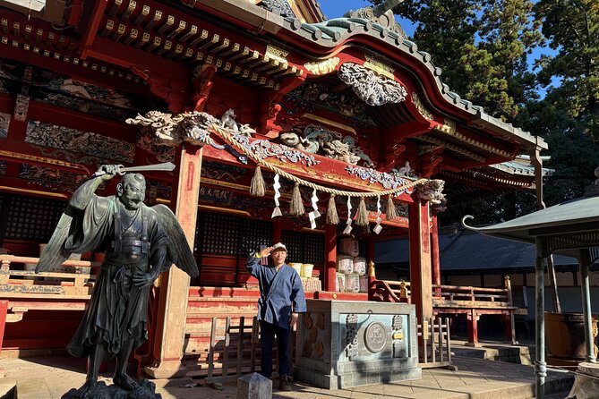 Samurai Guide Sho’s Mt. Takao Hike, Temple & Onsen from Shinjuku - Yakuo-in Temple, sweets, and simple etiquette
