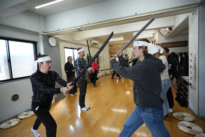 Samurai Sword Training and Katazome Dyeing Experience in Tokyo - Entering the dojo one minute later