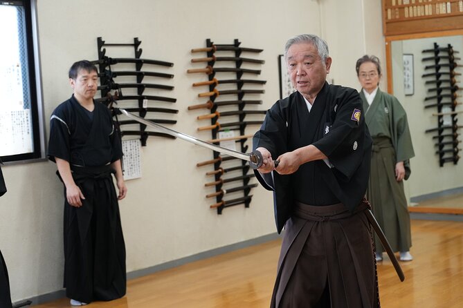 Samurai Sword Training and Katazome Dyeing Experience in Tokyo - Watching the 15-minute real sword demonstration