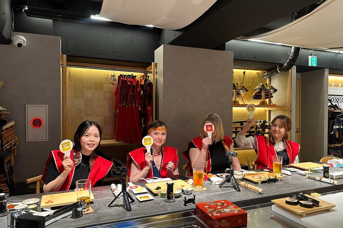 Sushi Making with Interactive Samurai Experience at JIN-ASAKUSA - Chef demonstrations: sword work and dashimaki tamago