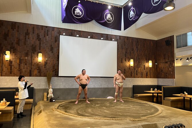 the SUMO show with Dinner - Dinner begins with sukiyaki and chanko-style soup