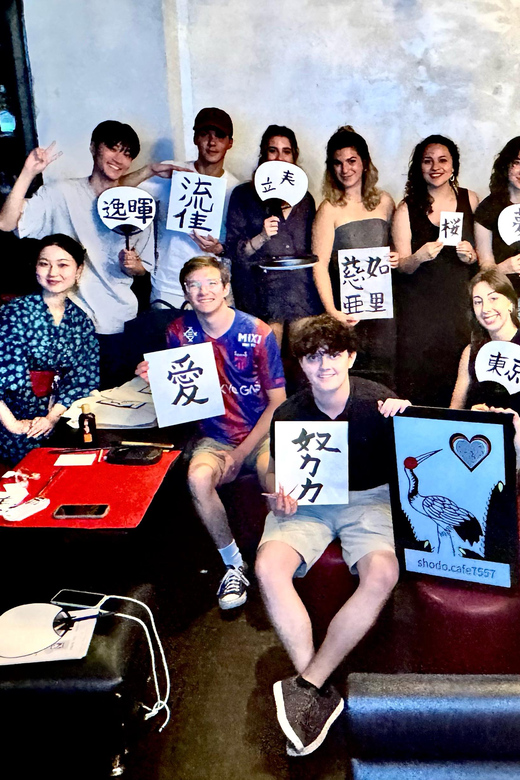 Tokyo: Calligraphy on Kanji Fan & Scroll with Drink - Location near Roppongi and the National Art Center