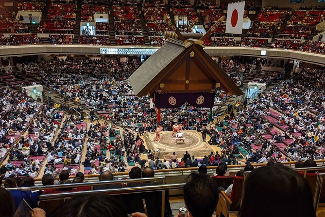 Tokyo: Enjoy Sumo match and know about it! [Ticket included] - Meeting at the Yokozuna Handprint Monument