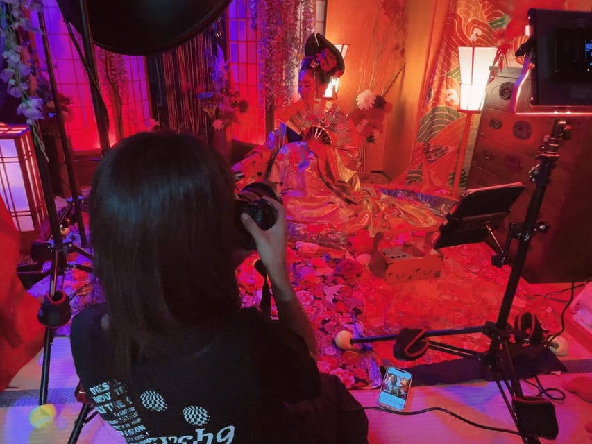 Tokyo: Private Makeover Photography Studio in Luxury Kimono - The dressing stage and the finished look