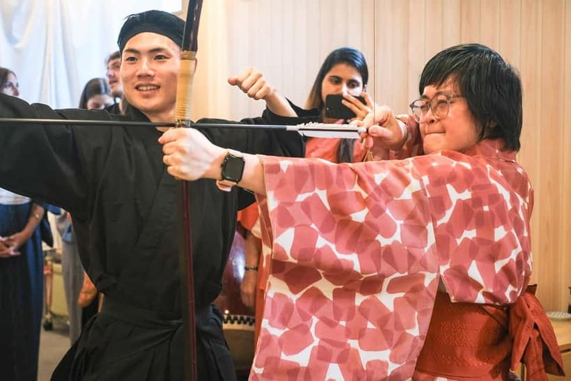 Tokyo Samurai Experience: Kyudo (Archery) and Swordsmanship - Changing into a samurai at the Asakusa activity center