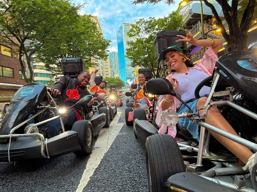 Tokyo: Shibuya and Shinjuku Streets Guided Go-Karting Tour - Kabukicho after dark