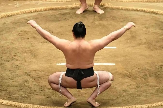 Tokyo Shinjuku Sumo Show and Experience with Drinks and Photo - Professional bouts in a tiny ring
