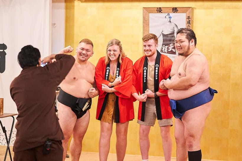 Tokyo Sumo Experience: Chanko & Mochi with a Former Pro - Trying sumo on the dohyo