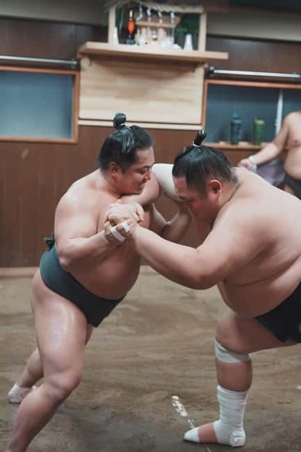 Tokyo: Sumo Keiko Training Tour with Audio Guide & Photo - Floor cushions, air conditioning, and the practical side