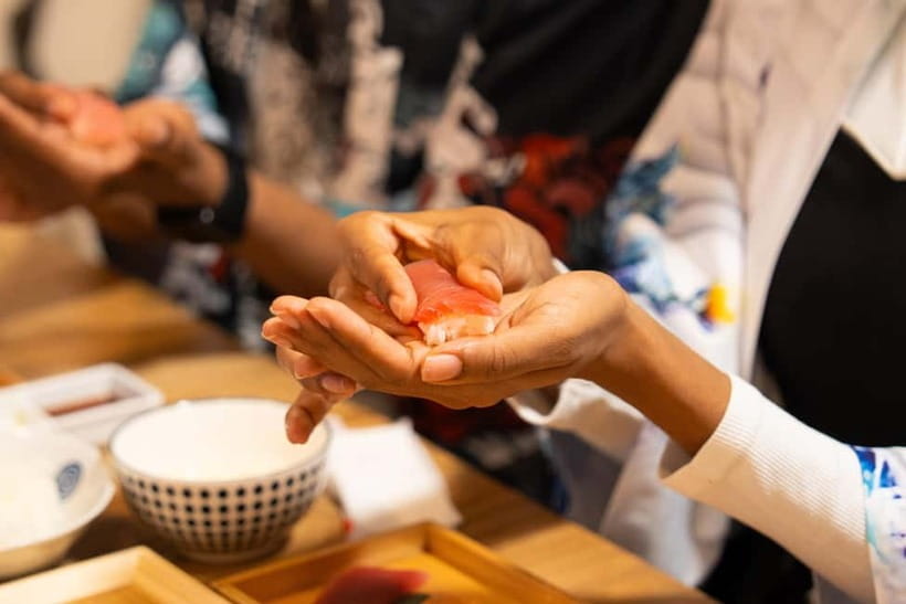Tokyo: Sushi Making Class in a Happi Coat near a Famous Spot - The meal you make at the end