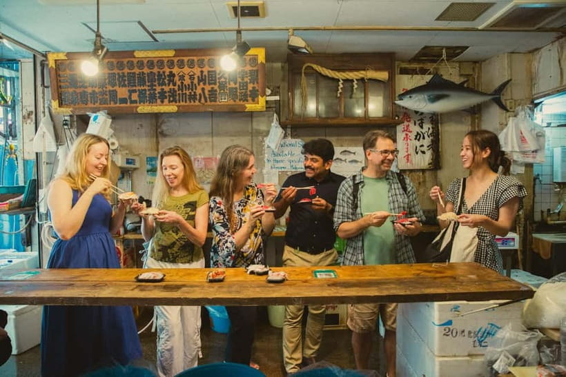 Tokyo: Tsukiji Fish Market Culture Tour with Sashimi Tasting - Following the narrow lanes of the outer market