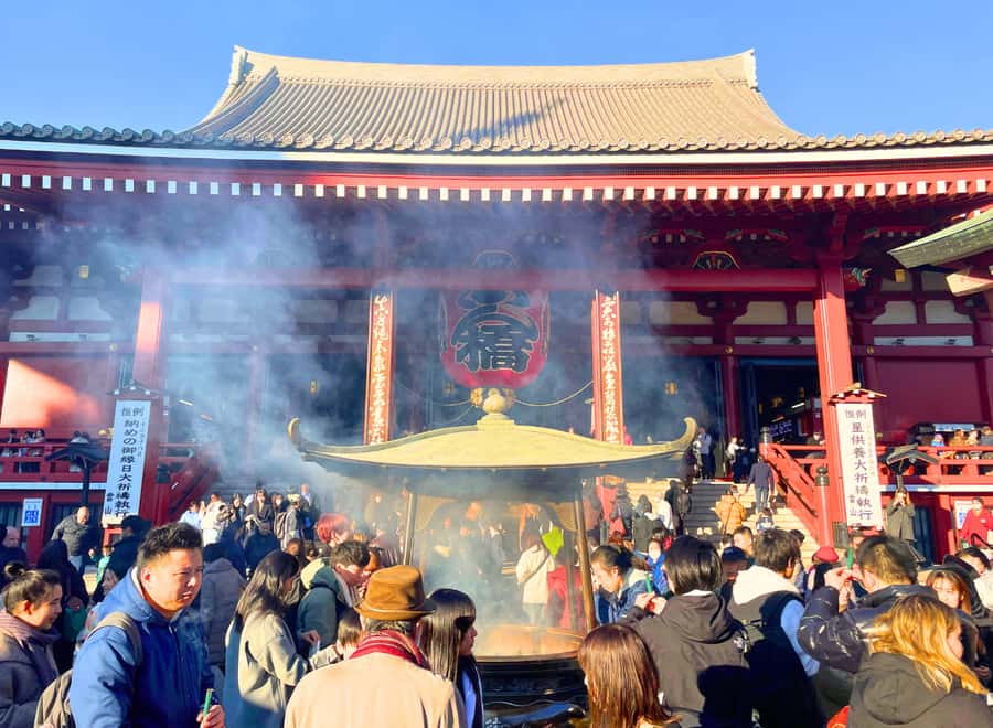 Tokyo : Visite des temples d'Asakusa avec guide français - Azumabashi Bridge and the first view of Tokyo